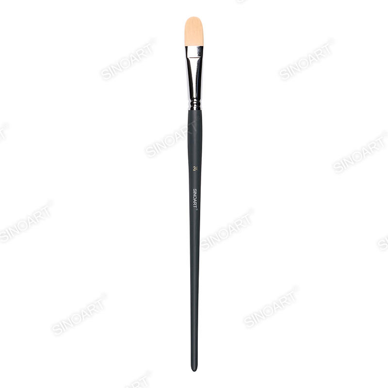 Long black handle Artist Synthetic Bristle Brush Acrylic & Oil Brush 