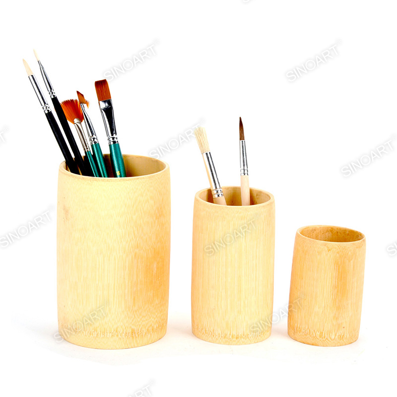 Bamboo brush holder Natural small medium large Artist Organizer