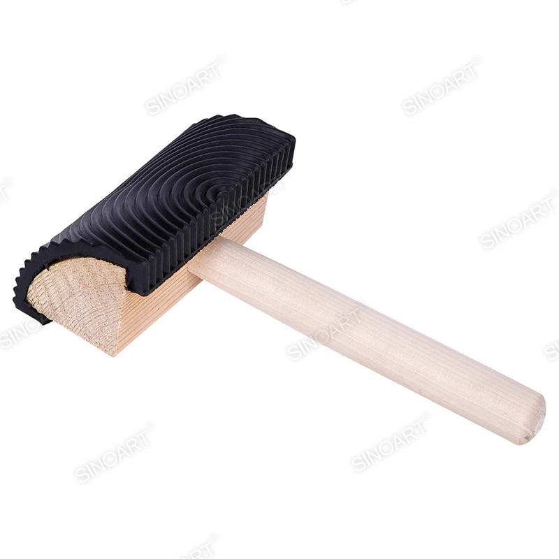 wooden handle Wood Graining Rubber 9.5cm wide Silicone Brush & Airbrush