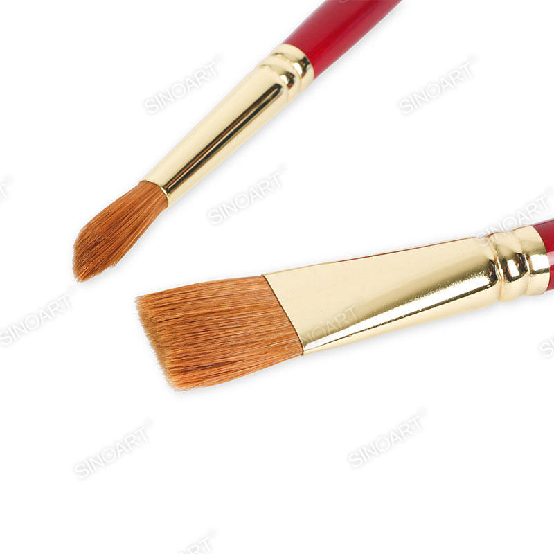 golden ferrule Artist Kolinsky Watercolor Brush short handle Watercolor Brush