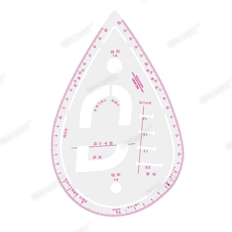 Sandwich line garment ruler Transparent Sewing Project and DIY Drafting tool