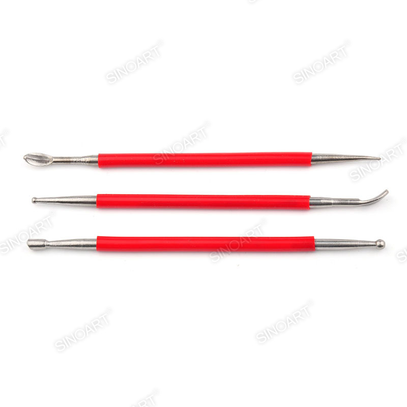 Stainless Steel 3pcs Pottery tool plastic handle cover Pottery & Ceramic Tool