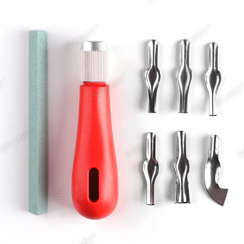 6 blades Lino Cutter plastic handle Carving Tools Block Printing Tool