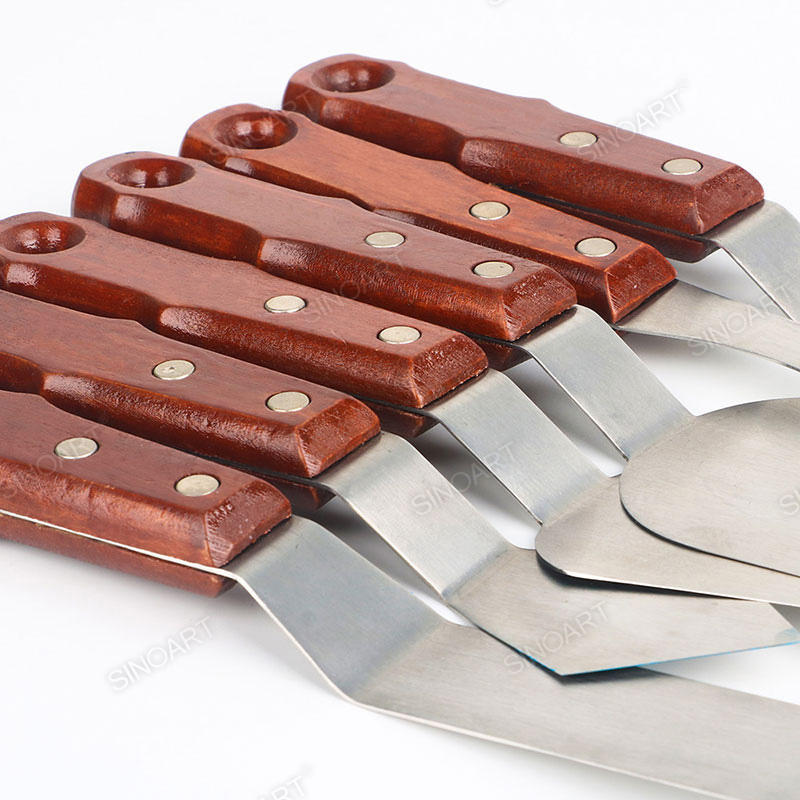 Wood stand Heavy Duty Palette Knife Set 6pcs Painting Knife