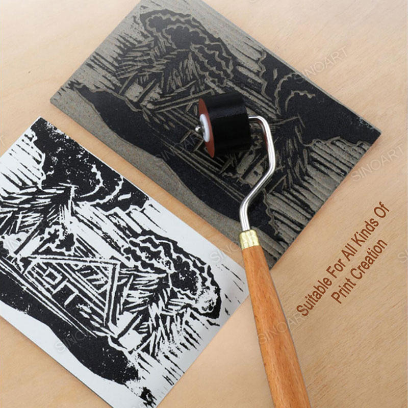 18.5cm long Soft Rubber Brayer for Printmaking Ideal for Anti Skid Tape Block Roller Printing Tool 