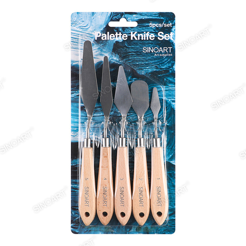 5pcs Palette knives set wooden handle Painting Knife