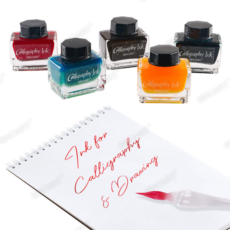 15ml Calligraphy & Drawing Ink glass bottle 12 colors 
