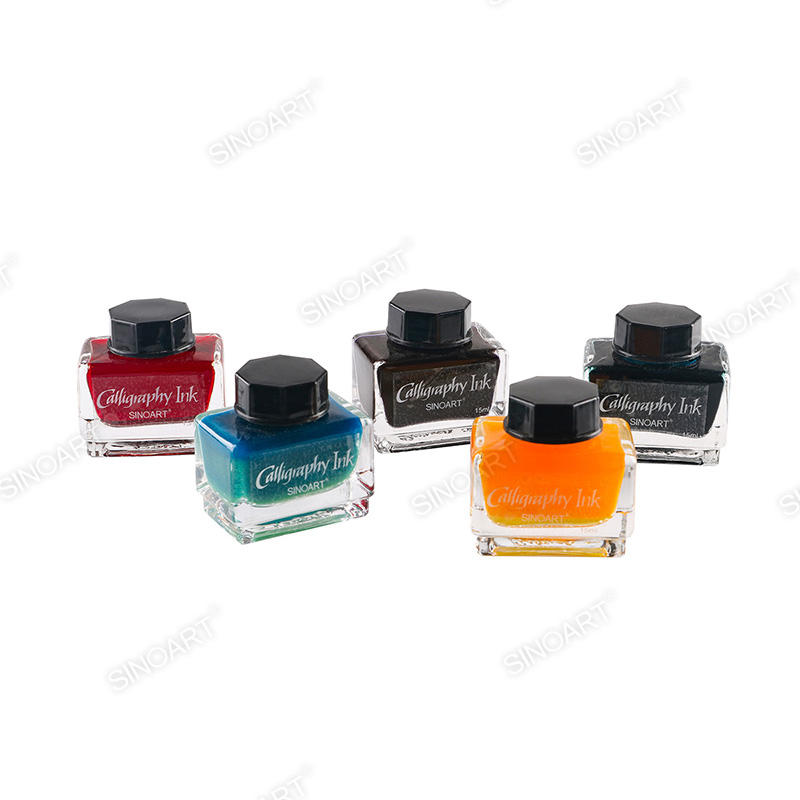 15ml Calligraphy & Drawing Ink glass bottle 12 colors 