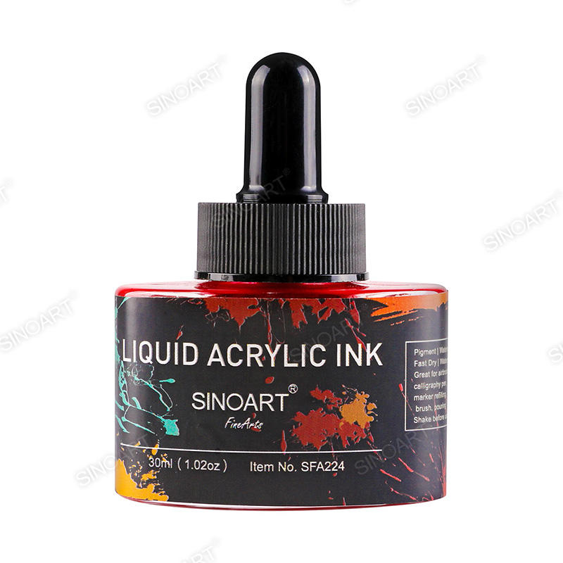30ml 1.02oz Liquid Acrylic Ink glass bottle with dropper Calligraphy
