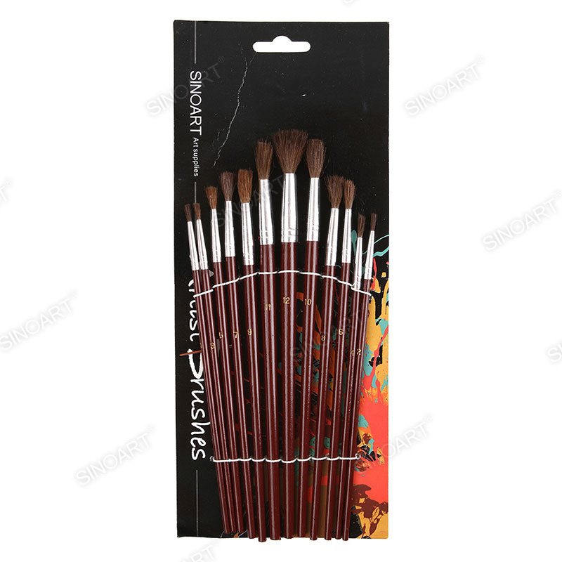 12pcs Watercolor brush set pony hair Brush Set
