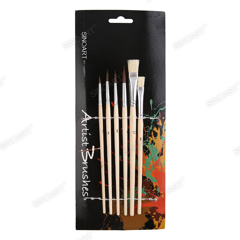 Goat and bristle hair Watercolor brush 6pcs Brush Set