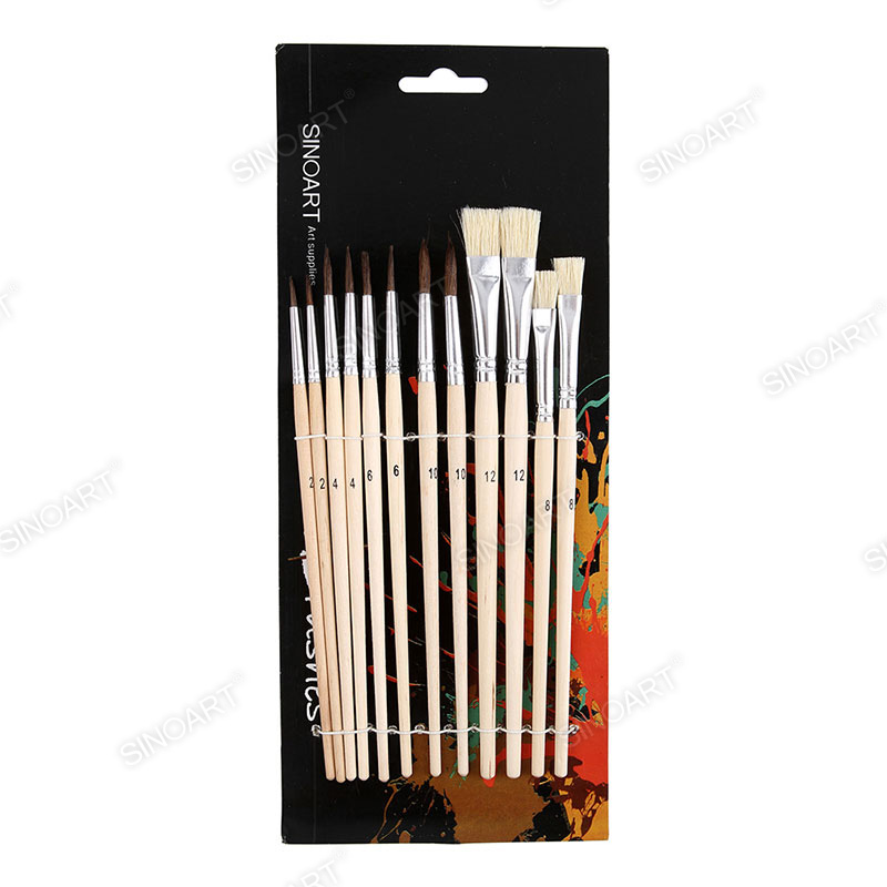 Pony bristle Brush set natural handle Brush Set