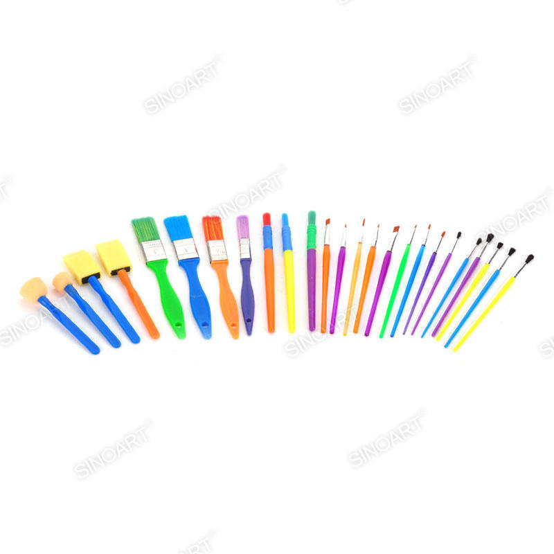 25pcs Hobby brushes colorful handle Brush Set