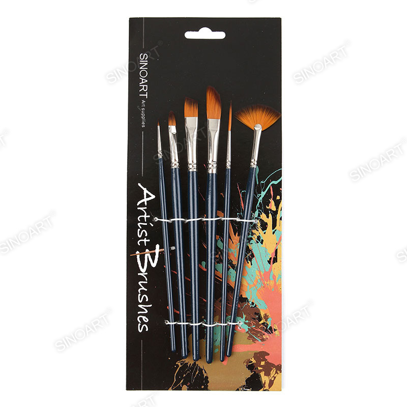 6pcs Nylon brush set short handle Brush Set