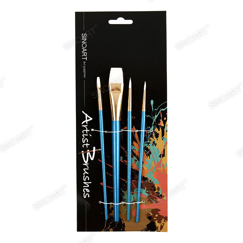 White nylon brush set gold ferrule Brush Set