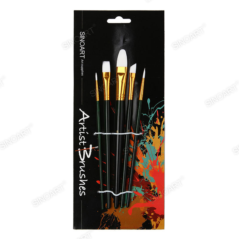5pcs Nylon Brush Set short wooden handle Brush Set