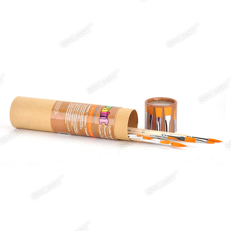 Natural short handle Brush tube 12pcs Brush Set