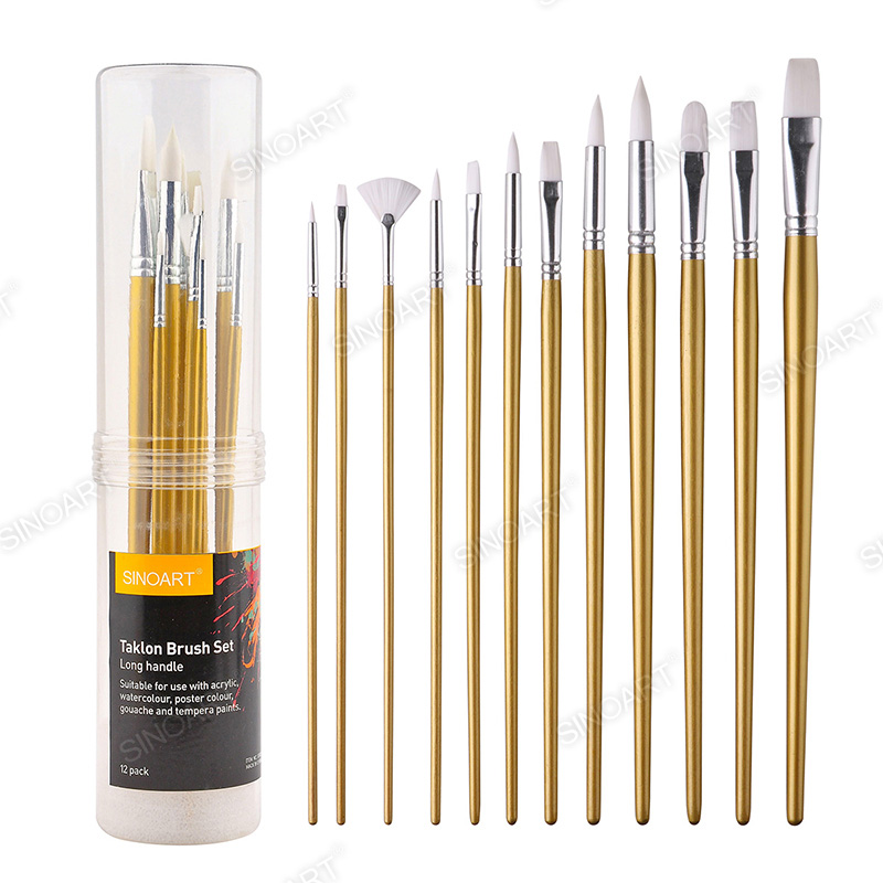 12pcs Value brushes golden long handle Brush Set