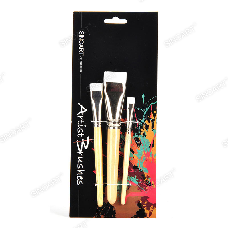 White nylon Hobby brush set short handle Brush Set