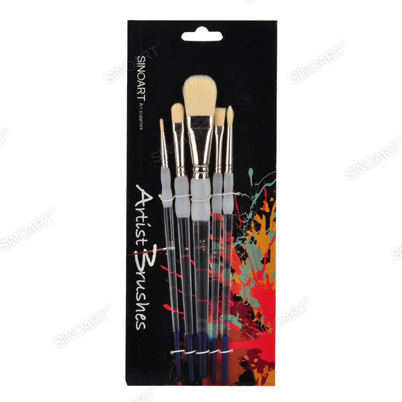 5pcs Artist Brush Set Acrylic short handle Brush Set