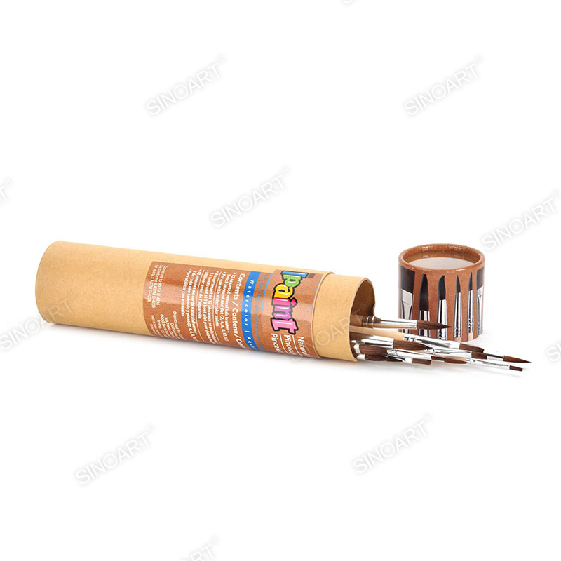 Pony hair Watercolor Brush short handle 12pcs Brush Set