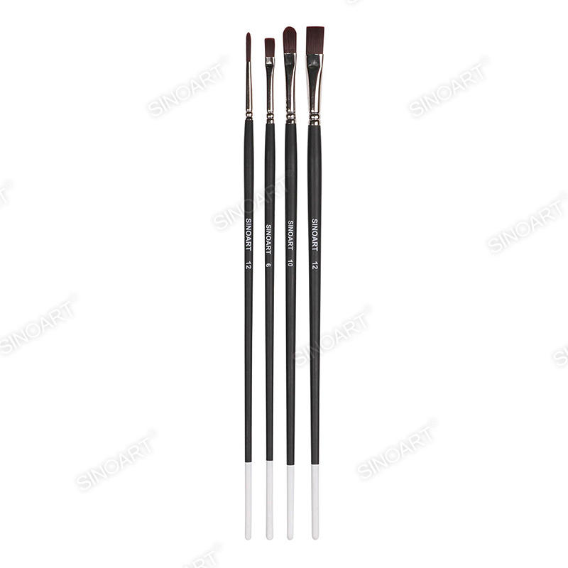 Long Handle Taklon/Synthetic Painting 4pk Brush Set