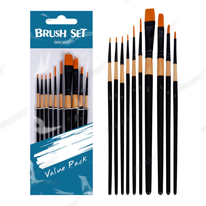 Short handle Synthetic Brush Set 10pcs Brush Set