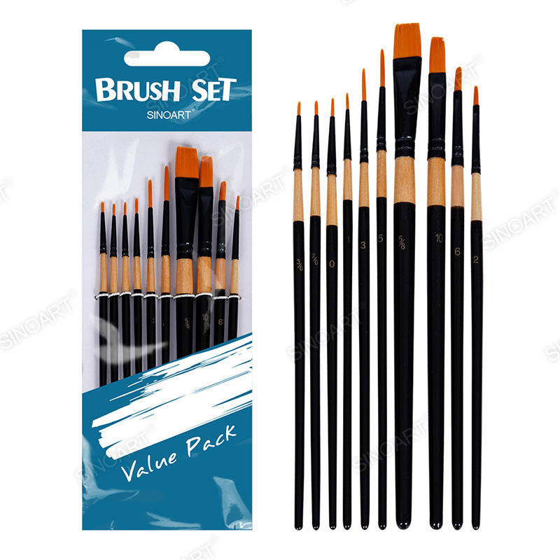 Short handle Synthetic Brush Set 10pcs Brush Set