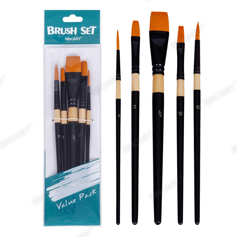 5pcs Synthetic Brush Set short handle Brush Set	