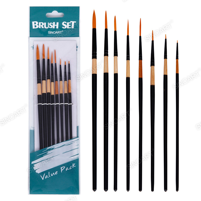 8pcs Synthetic Brush Set short handle Brush Set
