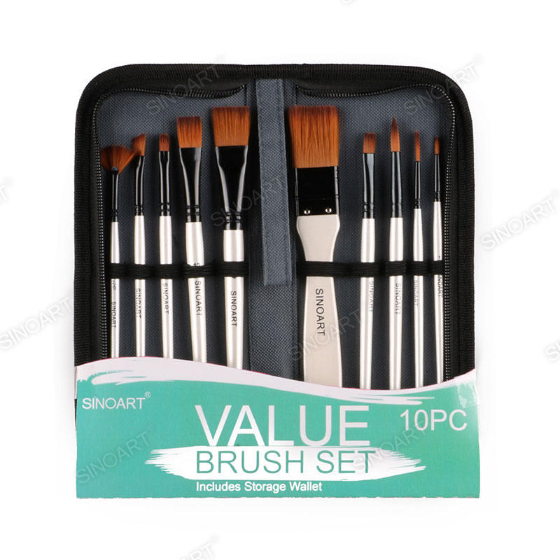 10pcs Synthetic Brush Set short handle Brush Set