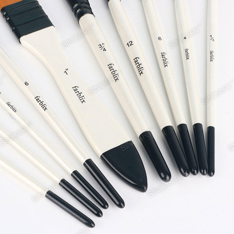 10pcs Synthetic Brush Set short handle Brush Set