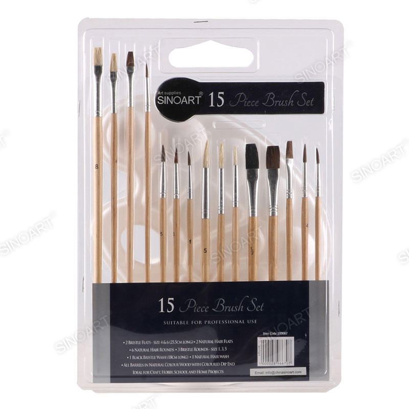 15 brushes Value Brush Set with a plastic palette Brush Set