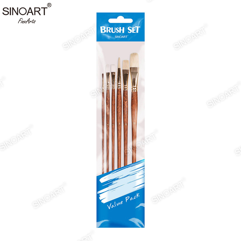 Golden ferrule Long Handle Painting 6PK Brush Set 