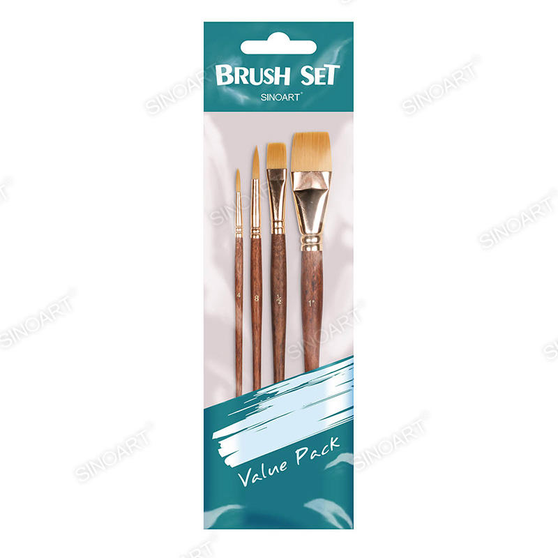 Short Handle Taklon/Synthetic Painting Brush Set