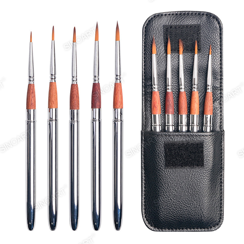 5pcs Pocket Brush Set round synthetic Brush Set