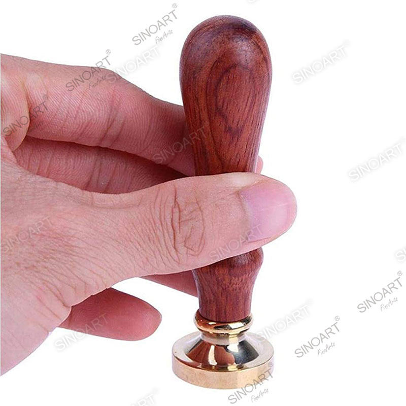 Dia. 25mm 30mm Wax Sealing Stamp Copper Head Wooden Handle Calligraphy