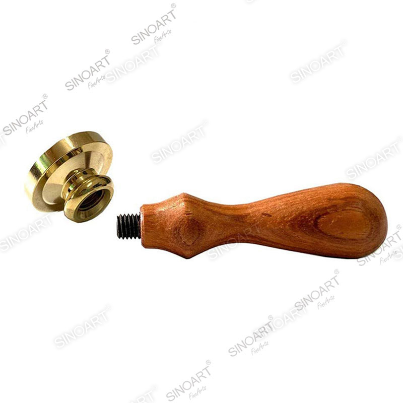 Dia. 25mm 30mm Wax Sealing Stamp Copper Head Wooden Handle Calligraphy