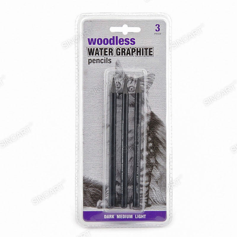 3pcs Woodless Water Graphite Pencils dark medium light Drawing & Sketching