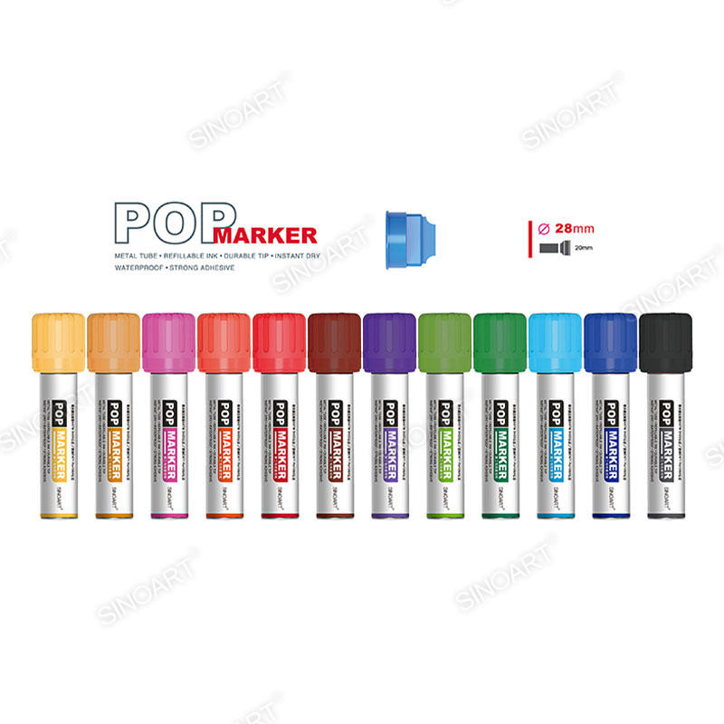 12 colors POP Marker waterproof Oil Markers & Pop Markers
