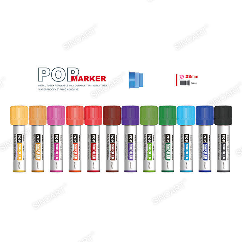 12 colors POP Marker waterproof Oil Markers & Pop Markers