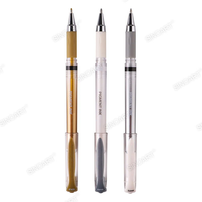 Golden Silver & White colors Fine Point pen Pigment ink Drawing Pen 