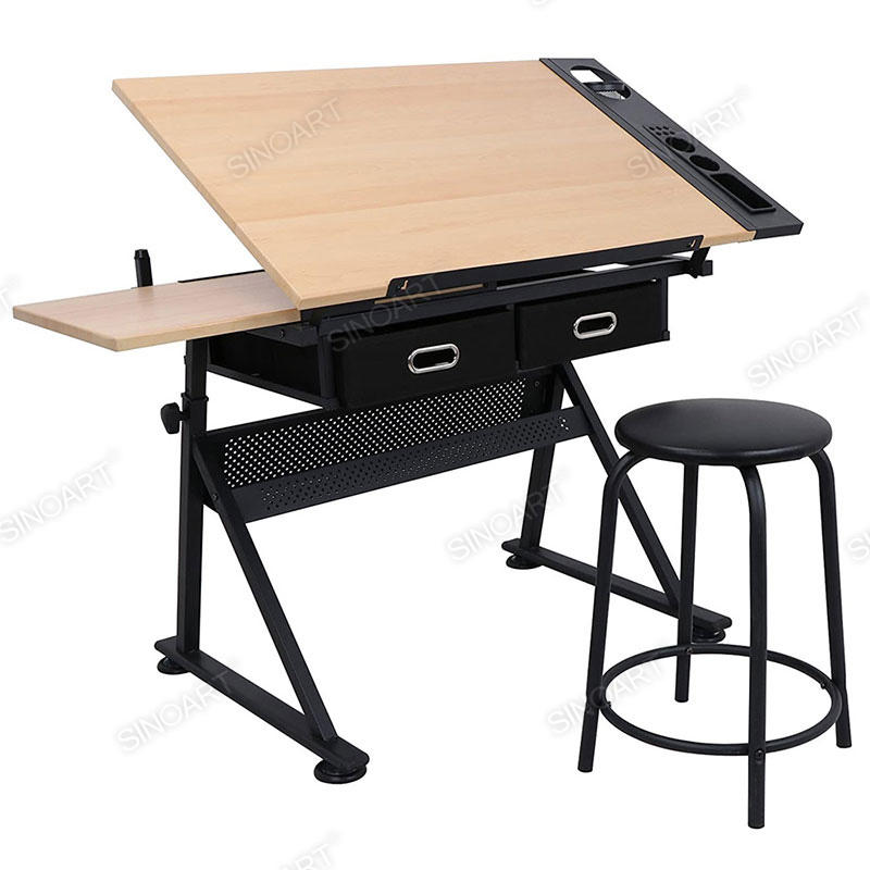 115x61x90cm Drafting Wooden Adjustable Craft Tabletop Desk Art Top Station Drawing Table