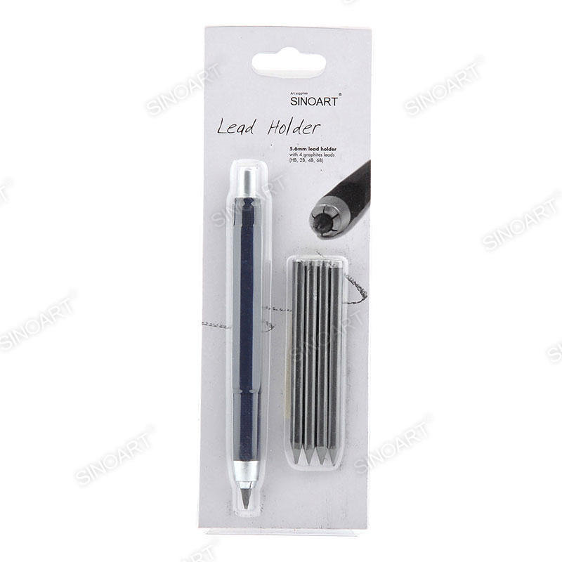 Dia. 5.6mm Clutch pencil set with 4 leads metal Drawing & Sketching