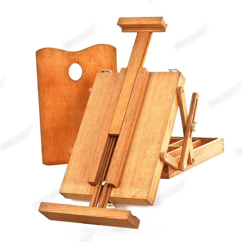 33x23x13cm Wooden Portable Artists Tabletop Foldable Box Easel