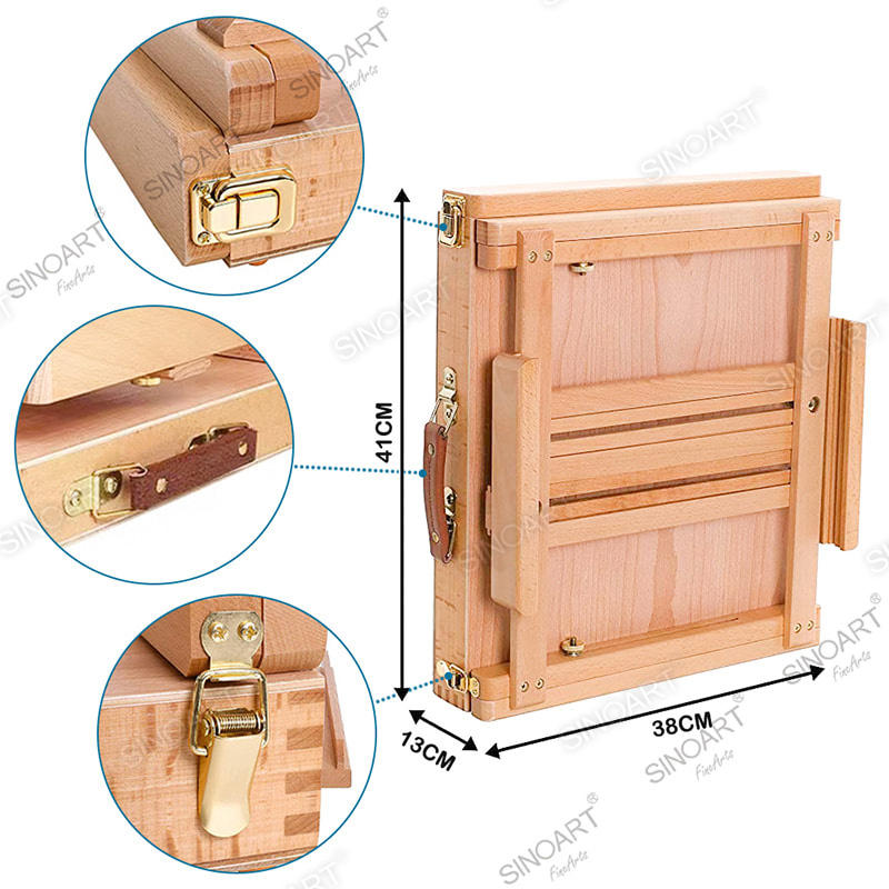 Wooden Portable Artists Tabletop Foldable Box Easel