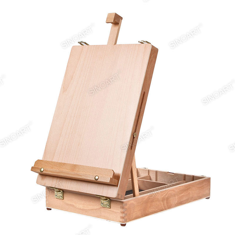 26x39x12.7cm Wooden Portable Artists Tabletop Foldable Box Easel