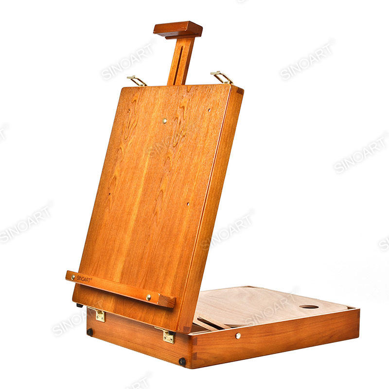 44.5x34.5x9.4cm Wooden Portable Artists Tabletop Foldable Box Easel