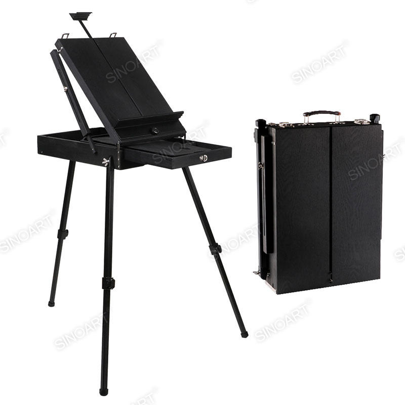 Wooden Large French Field Studio with Aluminum Legs Sketch Box Easel 