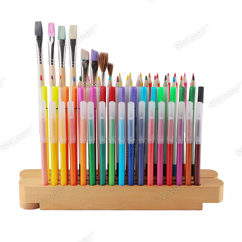 Wooden Pencil Brush Stand Collapsible Display Easel